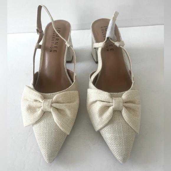 Journee Collection Tailynn Pump Slingback Block Heel Shoes Size 9 WD Wide NIB - Picture 9 of 12